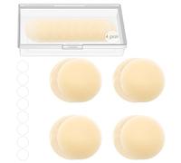 NXPUXP 4 Pares Cubiertas para Pezones Ultrafinas,Cubre Pezones Invisibles Reutilizables para Mujer,Resistente al Sudo,No Irrita el Pecho(8 cm Ø,A2)