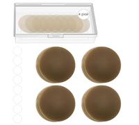 NXPUXP 4 Pares Cubiertas para Pezones Ultrafinas,Cubre Pezones Invisibles Reutilizables para Mujer,Resistente al Sudo,No Irrita el Pecho(8 cm Ø,A4)