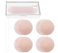 NXPUXP 4 Pares Cubiertas para Pezones Ultrafinas,Cubre Pezones Invisibles Reutilizables para Mujer,Resistente al Sudo,No Irrita el Pecho(8 cm Ø,A8)