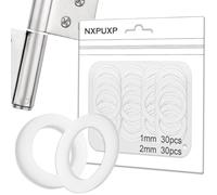 NXPUXP 60 Unidades Bisagras de Plástico para Puertas de Habitaciones,Arandelas de Plástico,Para Puertas de Habitaciones Estándar(1mm 30 Piezas & 2mm 30 Piezas)