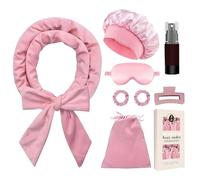 NXPUXP 8 PCS Rizador Pelo Sin Calor,Rulos de Terciopelo,Banda Rizadora sin Calor Con Clip de Pelo Cinta,para Cabello Largo y Mediano - Rosa