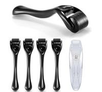 NXPUXP Dermaroller,0.5mm Rodillo Derma,Microagujas Profesionales Derma Roller,Adecuado Para el Crecimiento del Cabello,Barba,Antienvejecimiento y Eliminación de Cicatrices de Acné（5 Artículos）