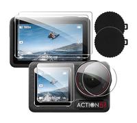 NXPUXP para Dji Osmo Action 5 Pro Protector de Pantalla y Lente de Cámara,Para Dji Osmo Action 5 Pro Accesorio Protector de Lente+Cubierta de Lente[2+6 Piezas],Antiarañazos,Antihuellas