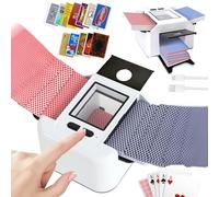 NXPZ Barajador de Cartas Automático, Barajador Eléctrico para 1-2 Barajas, Modo Automático y Manual, Recargable 2000 mAh, Portátil y Silencioso, para Póker, UNO, Blackjack, Skip-BO