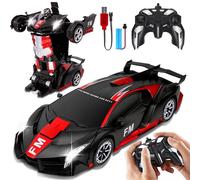 NXPZ Coche Teledirigido Infantil, Juguete de Auto Robot Transformable 2 en 1, Coche de Control Remoto con Luces LED, para Niños y Niñas de 3 a 12 Años, Cumpleaños