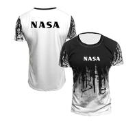 NXTBHDCW Camiseta De Manga Corta para Hombre para Entrenamiento Gráfico De La NASA Camisetas Polo Cómodas De Media Manga Ropa Deportiva De Cuello Redondo Camiseta-White||S