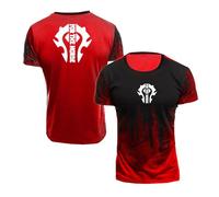 NXTBHDCW Camisetas para Hombre Que Absorben La Humedad Camisetas De Manga Corta con Estampado The Horde Polos De Colores Degradados Camisetas Deportivas-Red||XXL