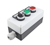 Nxtop Interruptor de botón momentáneo rojo verde 440 V 10 A 1NC 1NO, 3 posiciones, 2 no, caja de estación de interruptor selector giratorio