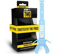 Nxtrnd - Protector bucal de dos fútbol, boquilla de fútbol con correa, se adapta a adultos y jóvenes (Columbia Blue)