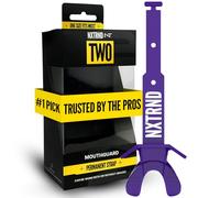 Nxtrnd - Protector bucal de dos fútbol, boquilla de fútbol con correa, se adapta a adultos y jóvenes (morado)