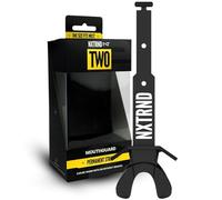 Nxtrnd - Protector bucal de fútbol para jóvenes, compatible con aparatos ortopédicos, correa conectada (negro)