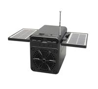 Nxyupv Radio FM con Carga Solar de Emergencia, Altavoz Bluetooth Multifuncional, Reproducción de Tarjeta TF y Disco U con Batería 18650