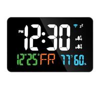 Nxyupv Reloj de Escritorio Inteligente con Conexión USB, WiFi, Termómetro e Higrómetro con Pantalla LED Digital y Herramientas de Calibración Automática WiFi.