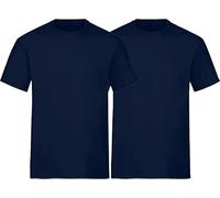 NY Deluxe Edition Camiseta Lisa de Manga Corta con Cuello Redondo para Hombre para Gimnasio, Correr, Informal, Paquete múltiple (UK, Alpha, M, Regular, Regular, Azul Marino)
