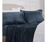 NY Loft Juego de sábanas de Microforro Polar ultrasuave con Bolsillos Extra Profundos, Forro Polar de Terciopelo extrasuave, microfelpa cálida, Afelpada, colección Tribeca, matrimonial, Gris carbón