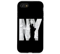 NY Skyline Statue of Liberty Urban Design Carcasa para iPhone SE (2020) / 7 / 8