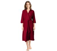 NY Threads Mezcla de Algodón Albornoz Mujer de Punto Bata Mujer Suave y cómodas (Borgoña, L)