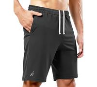 NY Threads Pantalones Cortos Deportivos para Hombre - Secado Rápido, Corte Holgado, Ligeros, para Correr, Entrenar Y Gimnasio, con Bolsillos, Gris, M