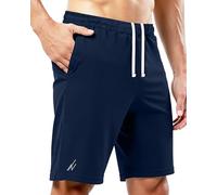 NY Threads Pantalones Cortos Hombre Deporte - Secado Rápido, Corte Holgado, Ligeros, para Correr, Entrenar Y Gimnasio, con Bolsillos, Marino, L