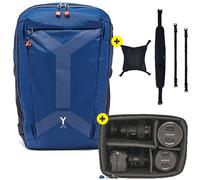 NYA-EVO Fjord 26 Mochila para cámara de Aventura Azul Medianoche+ Paquete deportivo + Compartimento extraíble para cámara Pequeña