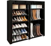 Nyana Armario Zapatero Tela para Zapatos y Botas con Puertas Cremallera 110x120x30cm - Organizador de Zapatos con 27 Pares de Almacenamiento