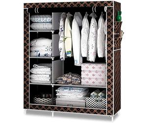 Nyana Home | Armario Vestidor Tela con Bolsillos Laterales | 170x105x45cm (Black)