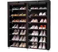 Nyana Home | Armario Zapatero Tela | 7 Niveles de Altura | Capacidad hasta 42 Pares | Medidas: 125 Alto 92 Ancho 28 Fondo (Black)