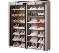 Nyana Home | Armario Zapatero Tela | 7 Niveles de Altura | Capacidad hasta 42 Pares | Medidas: 125 Alto 92 Ancho 28 Fondo (Beige)