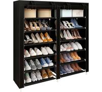 Nyana Home Armario Zapatero Tela con Puertas Cremallera 110x120x30cm - Organizador de Zapatos con Capacidad para 36 Pares