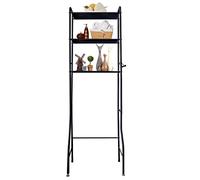 Nyana Home | Estantería de Baño sobre Inodoro | 3 Alturas | Resistente a Agua y Polvo | Patas Ajustables en Altura (Negro)