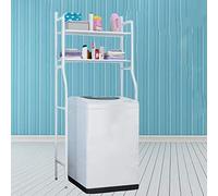 Nyana Home | Estanteria Multiuso sobre Lavadora | Ahorra Espacio | Altura Regulable (2 Baldas, Blanca)