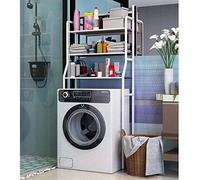 Nyana Home | Estanteria Multiuso sobre Lavadora | Ahorra Espacio | Altura Regulable (3 Baldas, Blanca)