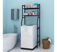 Nyana Home | Estanteria Multiuso sobre Lavadora | Ahorra Espacio | Altura Regulable | Organización de Hogar (2 Baldas, Negro)