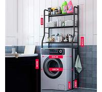 Nyana Home | Estanteria Multiuso sobre Lavadora | Ahorra Espacio | Altura Regulable | Organización de Hogar (3 Baldas, Negro)