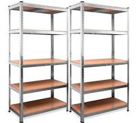 Nyana Home | Set de 2 Estanterías Metálicas Galvanizadas | 875Kg 5 Baldas | Medidas 180 x 90 x 40cm