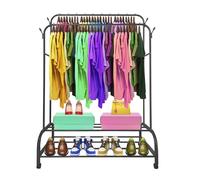 Nyana Perchero Burro Premium Maxi Giro 2 Stand Home | Perchero para Ropa | 2 barras para colgar | 4 colgadores laterales | 2 baldas inferiores para zapatos | Medidas: 162x110x57 cm (Negro)