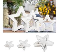 Nybhyjka 3 piezas/set de moldes de silicona para Navidad, molde de silicona con estrella, molde de silicona para velas, Navidad, estrellas, moldes de silicona para fundir