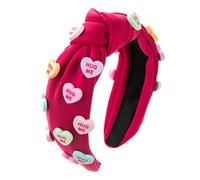 Nybhyjka Bandas para el cabello adornadas - Diadema de spa anudada para el día de San Valentín - Envolturas de pelo de corazón, maquillaje para fiestas, bodas, playa