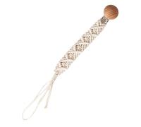 Nybhyjka Clips para chupete para niña, bohemios hechos a mano, soporte flexible para chupete de algodón, cuerda de algodón bohemio, para botella de leche