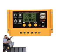 Nybhyjka Controlador de carga solar, controlador solar - Pantalla LED del controlador USB doble 12V/24V, PWM Auto Parámetro, modos de carga múltiple regulador de panel solar para motocicleta,
