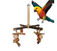 Nybhyjka Juguete Percha de Loro de Rotación, Juguete de Percha de Pájaros - Jaula de Escalada Percha para seccionar - Swing de Loro de Madera Juego de Accesorios de Jaula de Ejercicio