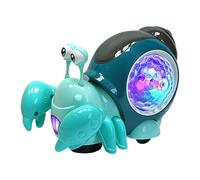 Nybhyjka Juguetes musicales de caracol para gatear, juguete de caracol para caminar iluminado para niños pequeños - Juguete musical iluminado de caracol | Función de evitar obstáculos automáticamente,