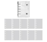 Nybhyjka Lose Paper para la escuela, cubierta transparente de PVC, 5 anillas, papel de carpeta con forro de hojas sueltas, 10 páginas, colección de manualidades para viajes, fiestas, cumpleaños
