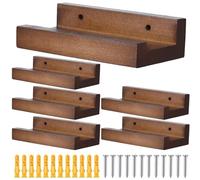 Nybhyjka Pack De 6 Soportes De Pared Para Discos, Madera De Roble Maciza, Soporte De Pared Para Discos, Soporte De Presentación De Discos Para Almacenamiento De LP,10 X 6 X 2,5 Cm
