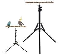Nybhyjka Soporte para Loros para pájaros Grandes, Ajustable, Altura Ajustable de 15,74 a 61,81 Pulgadas, para Loros, Juguete de Madera Natural, Soporte para Barra de Entrenamiento de pájaros para el