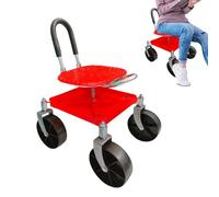 Nybhyjka Taburete de jardín, patinete de jardín con asa de dirección y bandeja de herramientas, capacidad de peso de 150 kg, silla de césped al aire libre para podar ramas y trasplantar plantas