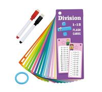 Nybhyjka Tarjetas Flash Matemáticas,Tarjetas Flash Division - 15X Tarjetas de memoria de aprendizaje para escribir y borrar,Tarjetas Flash de División de Multiplicación, Herramienta interactiva de