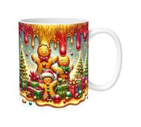 Nybhyjka Taza De Cerámica En Forma De Muñeco De P- De Especias De Navidad, Taza De Café De P- De Navidad De Especias,Taza De Cerámica Colorida De Gran Capacidad De 350 Ml Para Mamá, Mejor Amiga