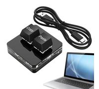 Nybhyjka Teclado de 2 teclas, mini teclado USB con teclas de copiar y pegar, teclados mecánicos para PC, diseño ergonómico, teclado USB retroiluminado RGB universal para viajes, escuela, hogar