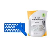 Nybhyjka Tubos vacíos de bálsamo labial, kit de bandeja de bálsamo labial con bandeja de llenado y espátula, kit de fabricación de bálsamo labial, kit de 50 bálsamo labial transparente para mujeres y